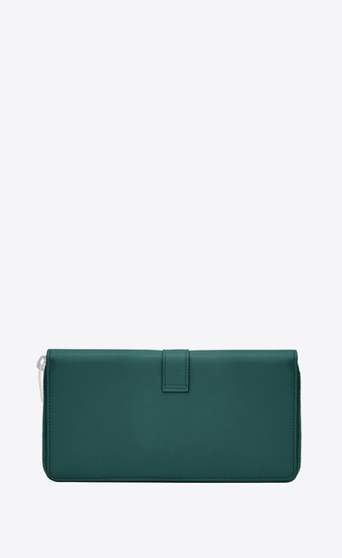 YSL ジップウォレット(ラージ/ダークターコイズ/レザー)